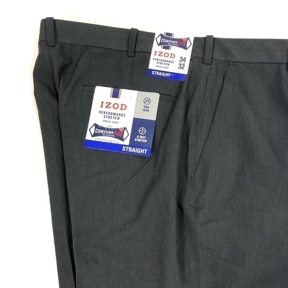 New-izod Performance Stretch Straight Dress Pants - Picture 3 of 7